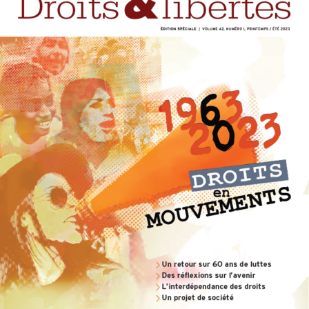 page couverture revue droits et libertés, édition spéciale