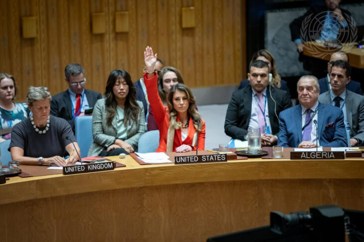 Photo du Conseil de s&eacute;curit&eacute; de l'ONU, vote sur Gaza